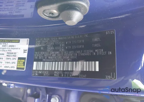 2025 Toyota Corolla Cross Xle from USA, damaged, VIN 7MUDAAAG8SV150329